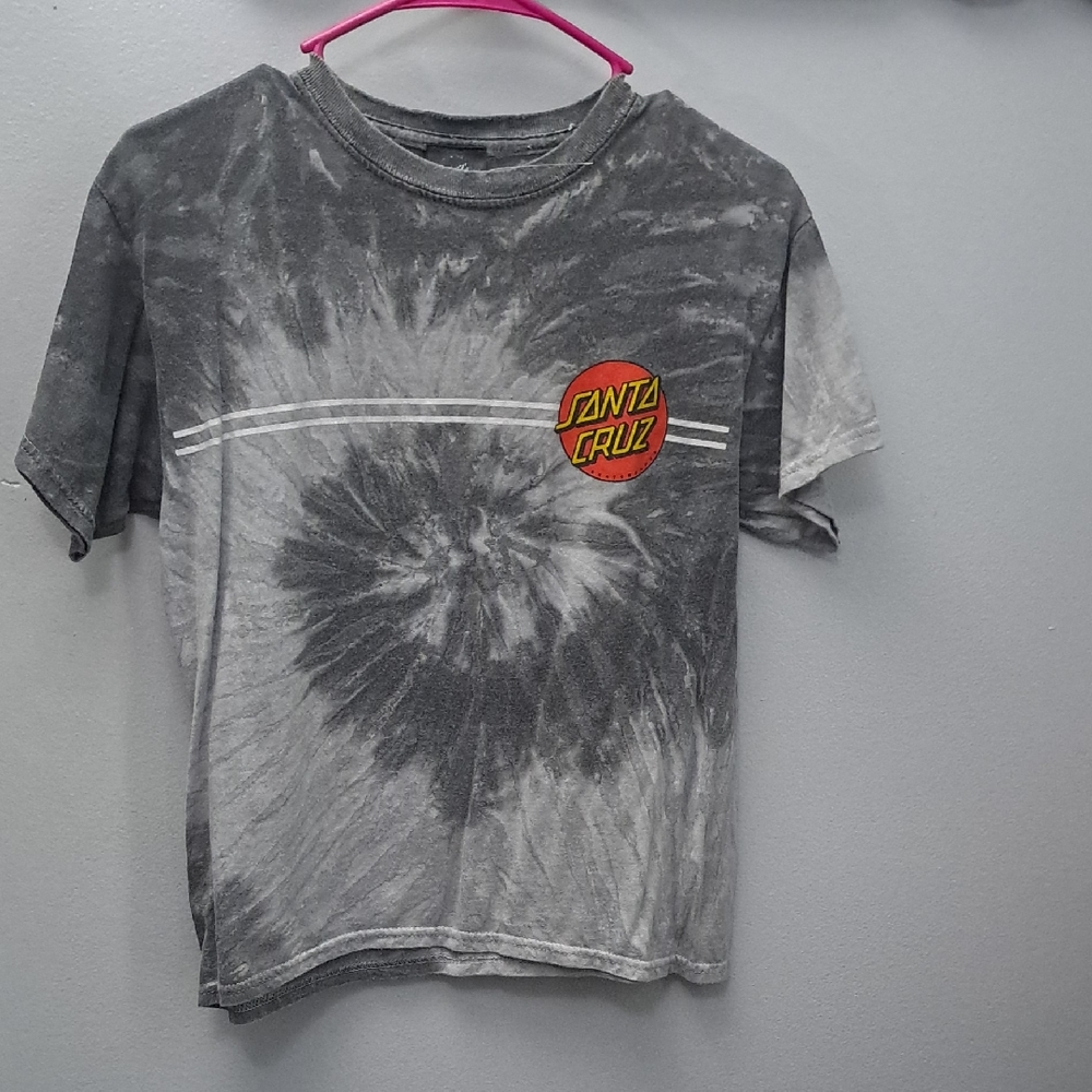 Santa Cruz Skateboards Kids Gray Tie-Dye Tee Size Large